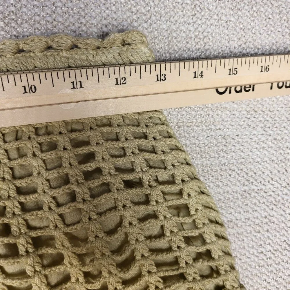 Chaudry KC Womens Bohemian Maxi Skirt Beige Cotton Blend Crochet Waist Size S - Picture 6 of 15